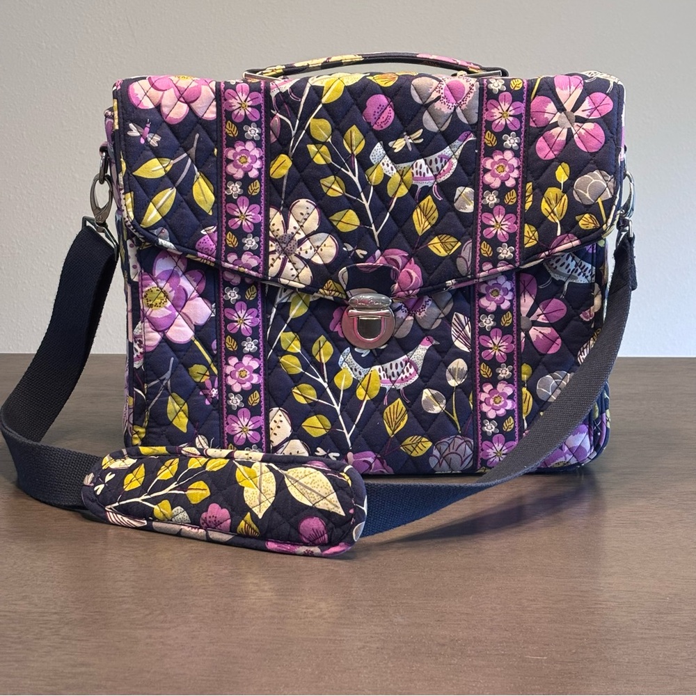 Vera Bradley Blue Purple Floral Quilted Women's Multi-purpose Bag